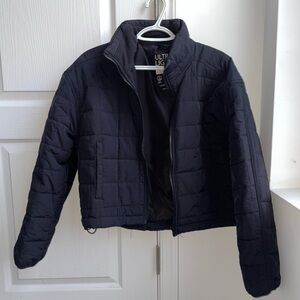 Cropped Black Quilted Jacket